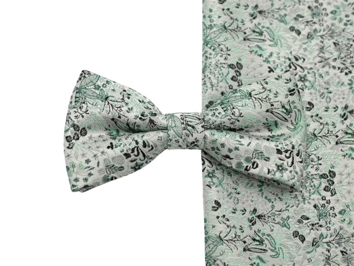 Seiden Schleife mit Tuch in grün/grün/grau