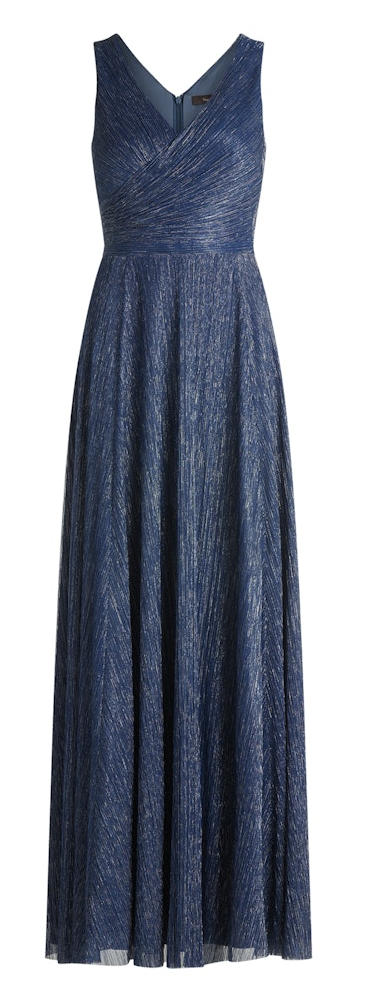 Langes Abendkleid in classic blue/white