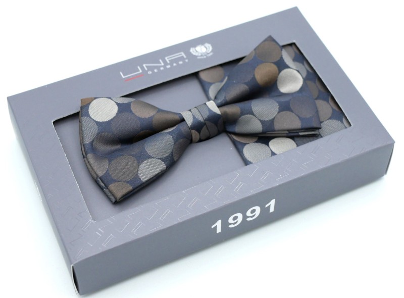 Schleife in beige-braun mit Punkten