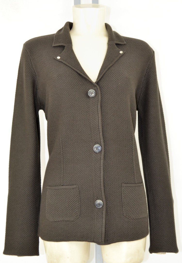 1/1 Strickjacken-Blazer in Oliv