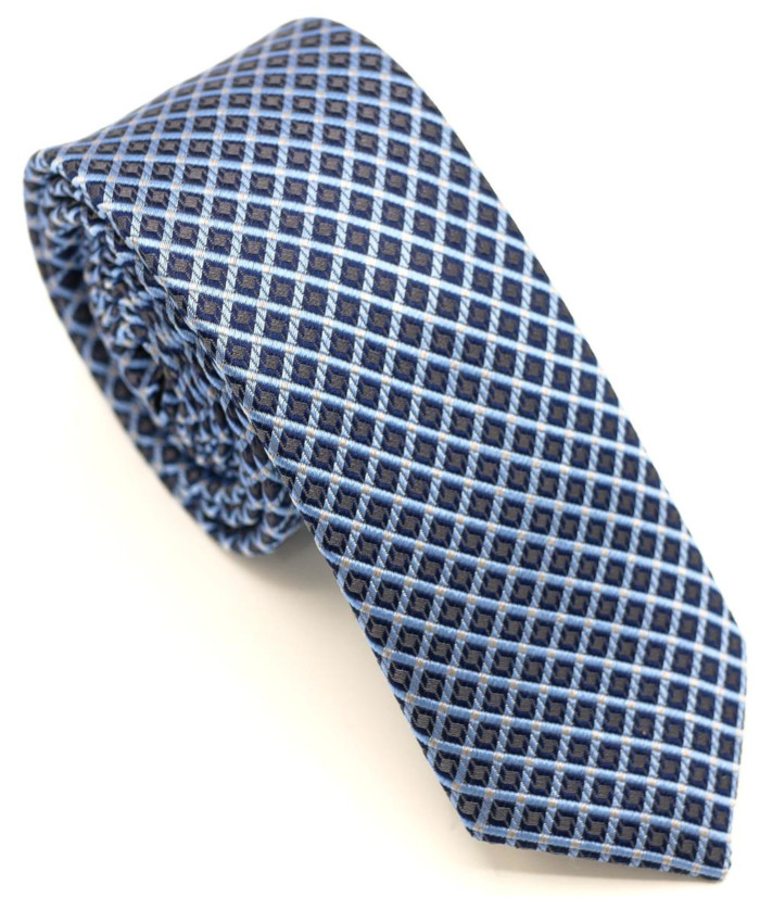 Seiden Krawatte in bleu-marine gemustert