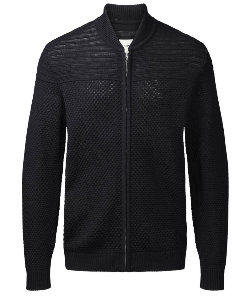Cardigan Strickjacke mit R-V in dark navy