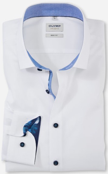 Business -und Freizeithemd in weiß mit Ausschnückung