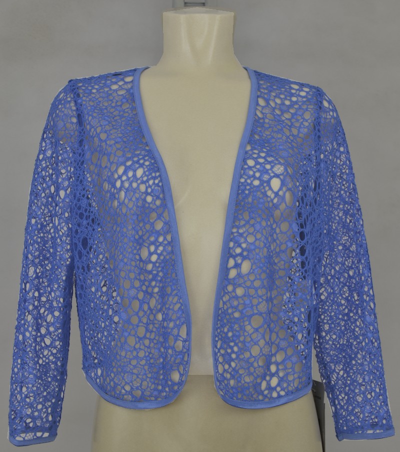 Jäckchen in Häkel Optik in rauchblau