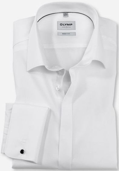 Hemd mit Umschlagmanschette in weiß