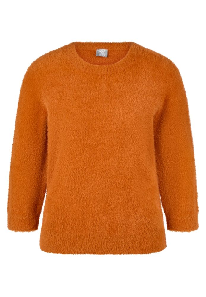Flauschiger Pullover in uni muskat