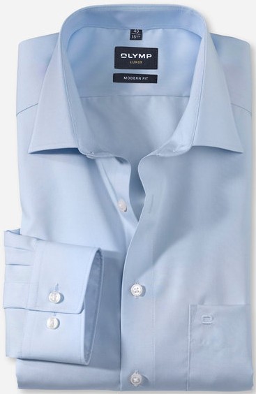 Modern Fit Businesshemd in uni hellblau