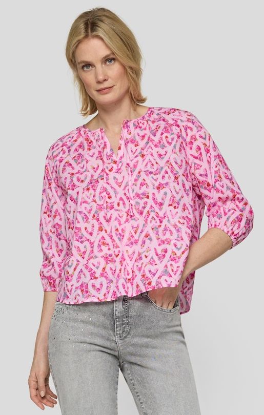 Blusen-Shirt in mehrfarbig gemustert mit 3/4 Arm