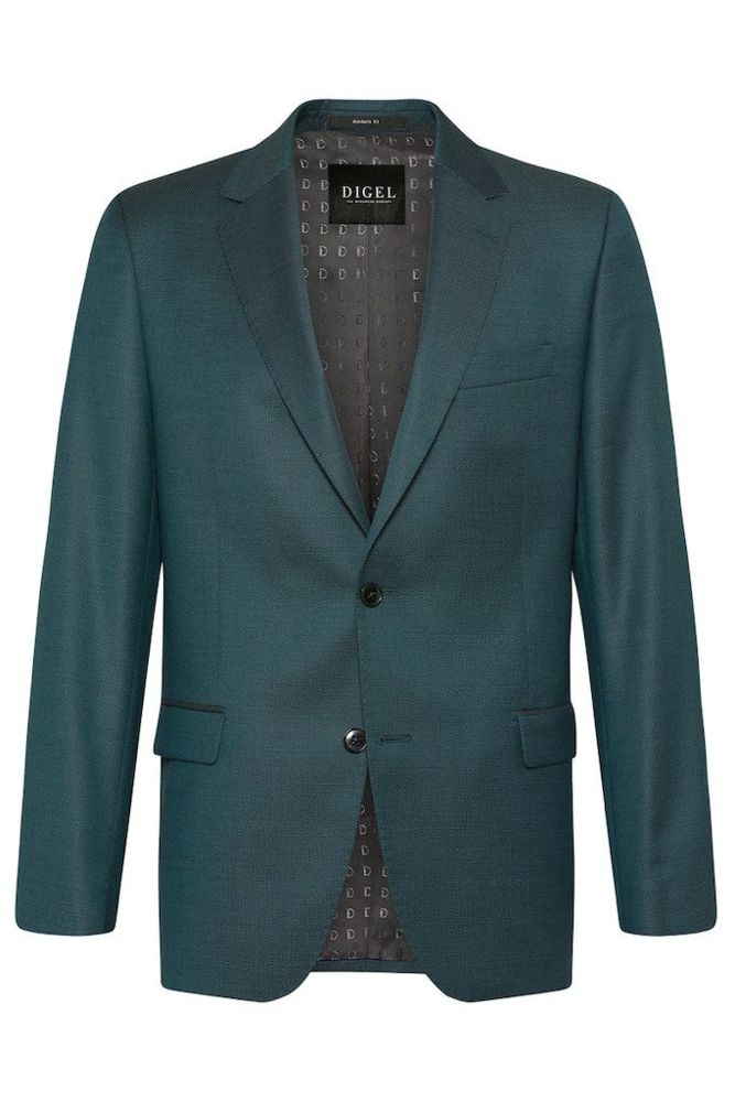 Anzug Blazer in grün mit feiner Körnung