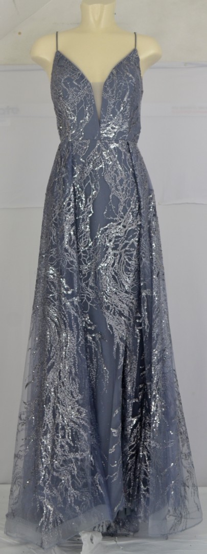 Ballkleid lang in grey-blue