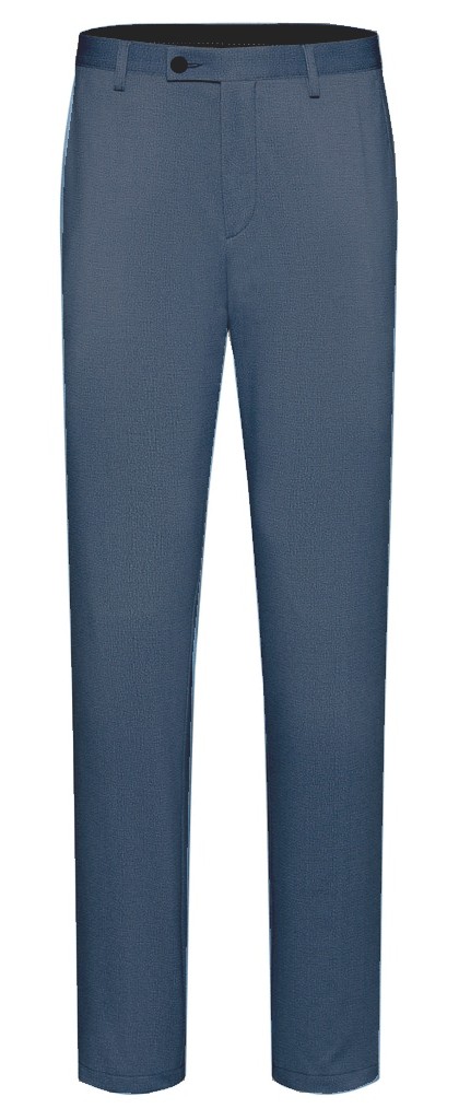 Slim Fit Anzughose in mittel blau mit feiner Struktur