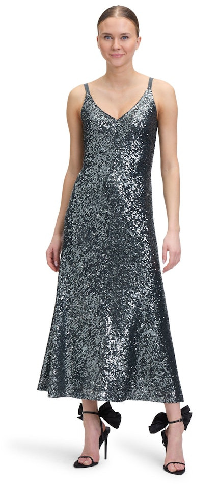 Langes Abendkleid in Grey Olive