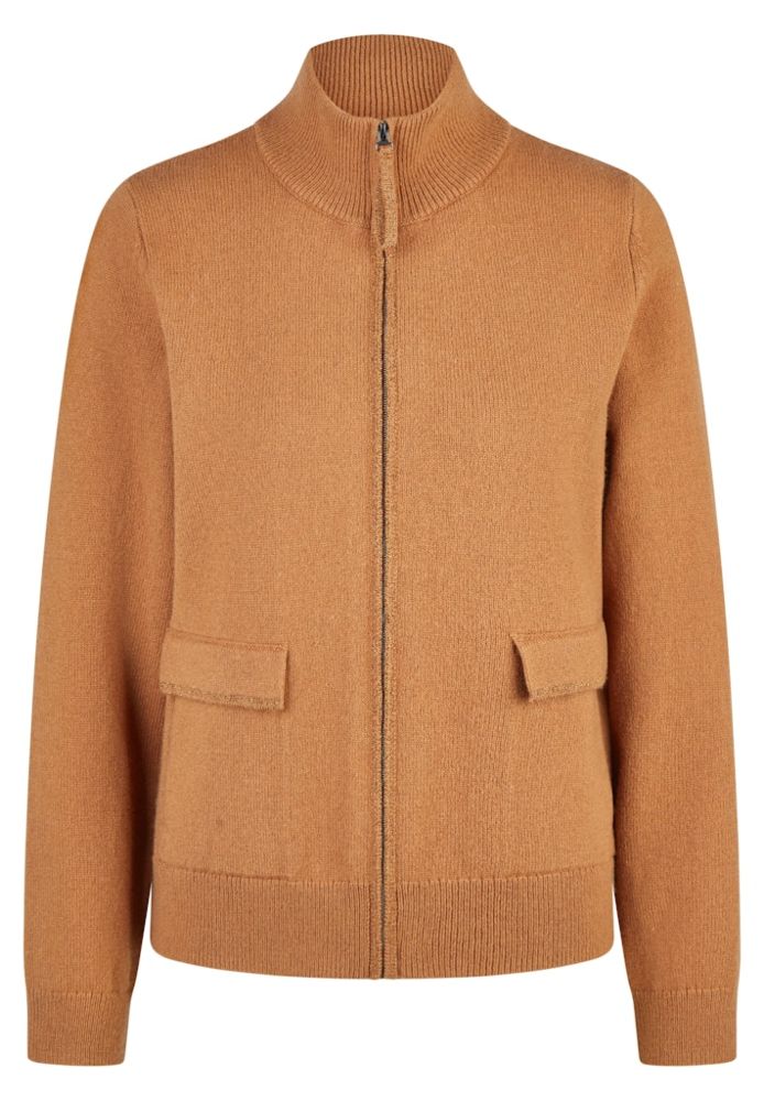 Strickjacke in uni cognac