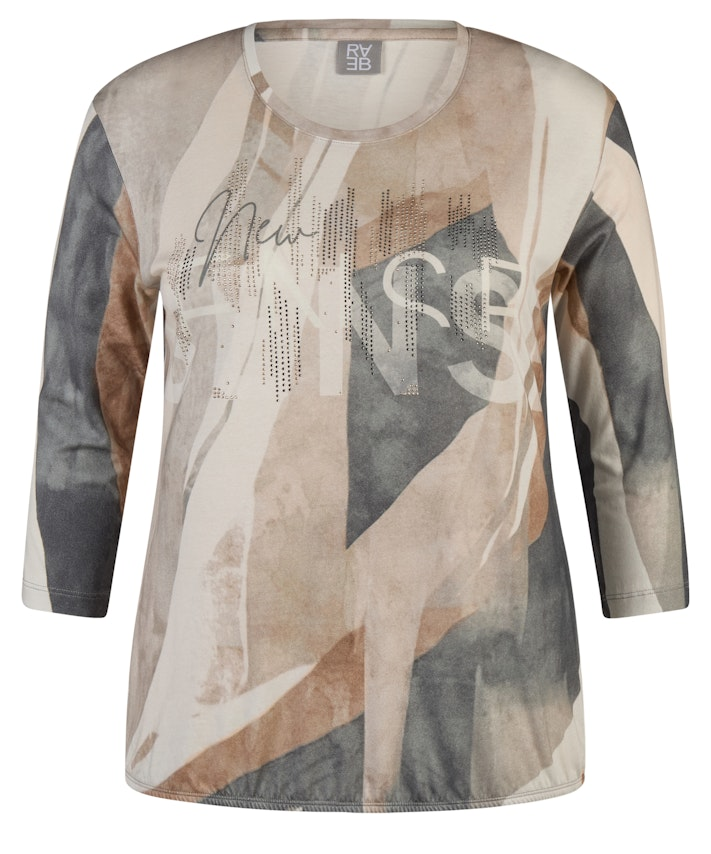 3/4 Arm Shirt mit Allover Print 
