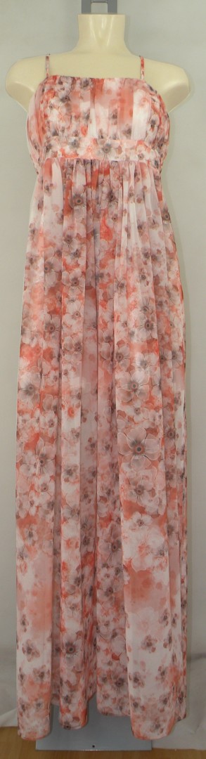 Leichtes Sommerkleid in floral orange gemustert