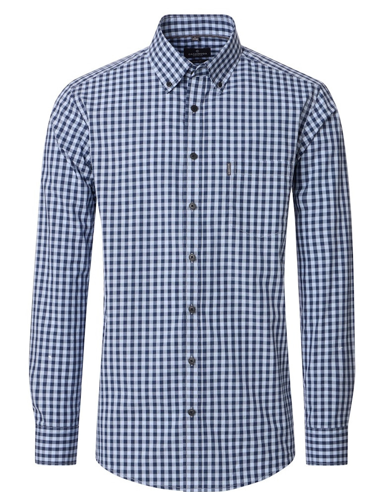 Hemd mit Minimal Karo in Blau