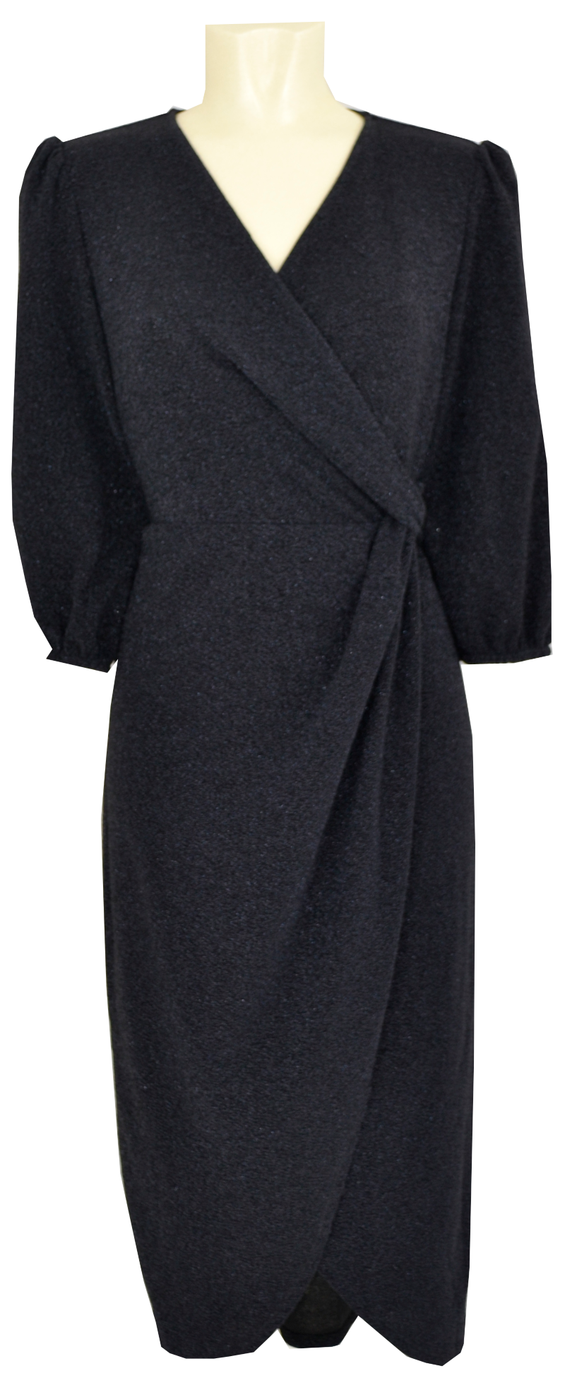 Edles Jersey Kleid mit dezentem Glanz in Navy-Black