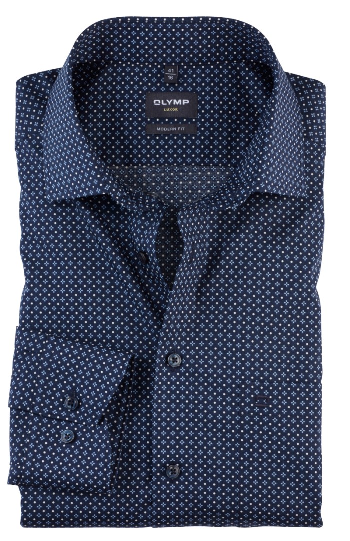 Hemd mit Minimal-Dessin in blau