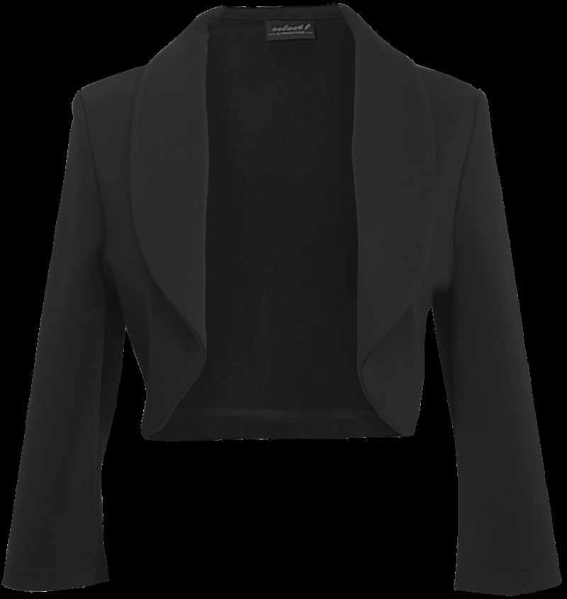 Bolero Jacke mit Stehkragen in schwarz