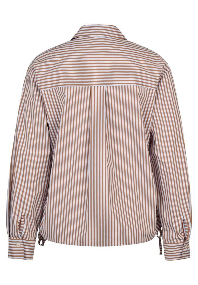 1/1 Arm Bluse in cognac  gestreift