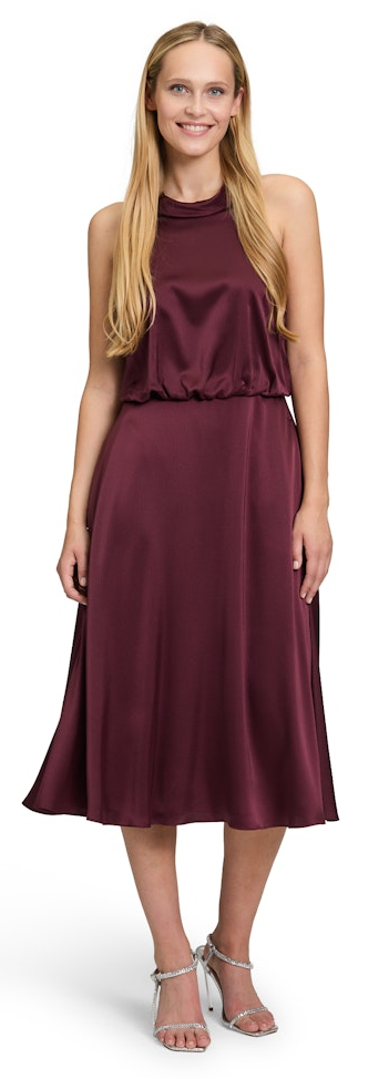 Midi langes Kleid in deep dahlia