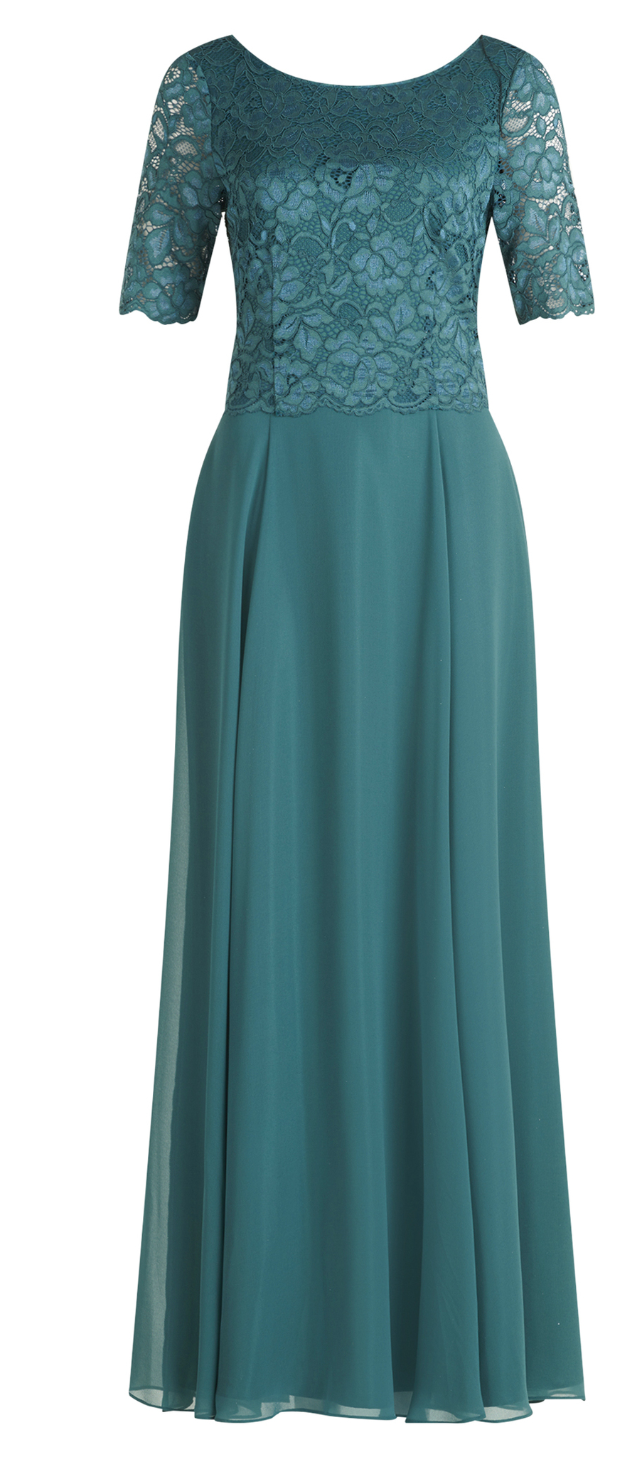 Langes Abendkleid in dark emerald
