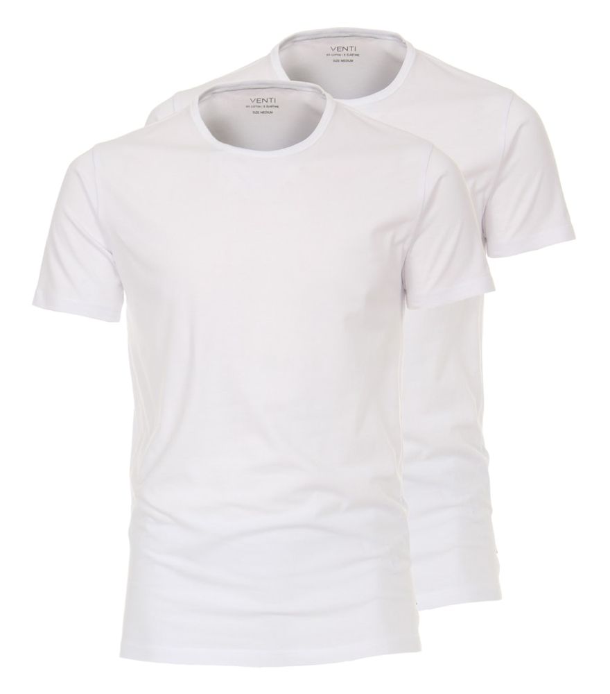 T-Shirt in weiß als Doppelpack mit Rundhals