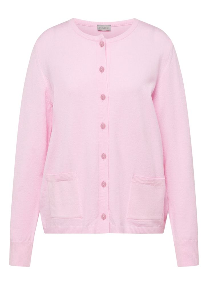 Strickjacke in uni Mandel/Rose