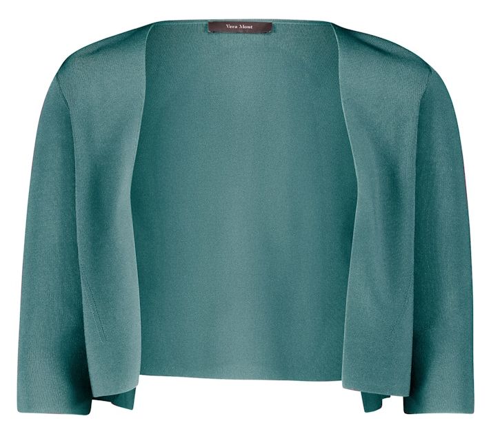 Kurze Strickjacke in Bolero-Jacke in Dark Emerald