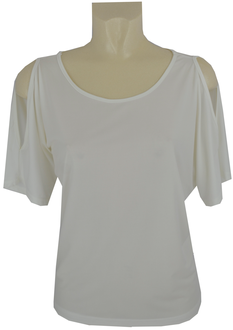 Shirt in ecrue mit geschlitztem Arm