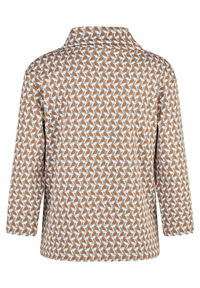 Leichter Pullover in mehrfarbig mit cognac