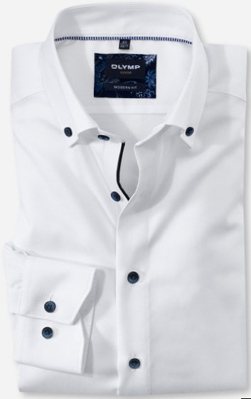 Business -und Freizeithemd in weiß mit feiner Struktur