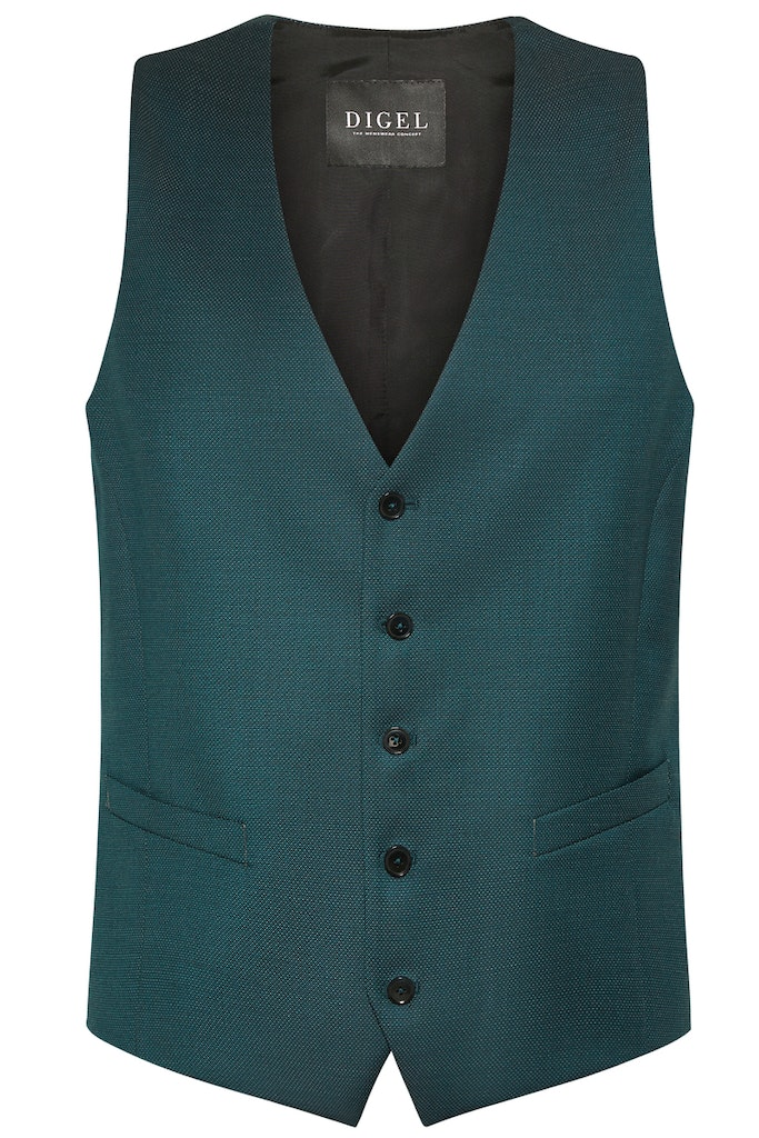 Anzugweste in grün mit feiner körniger Struktur 