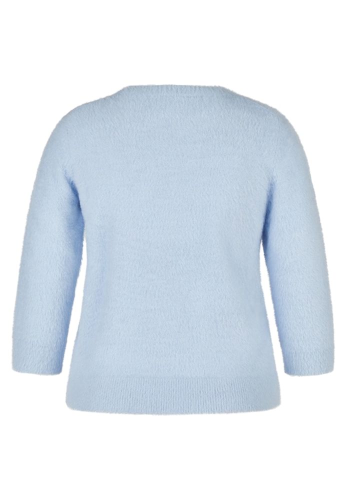 Plüschiger Pullover in pastellblau