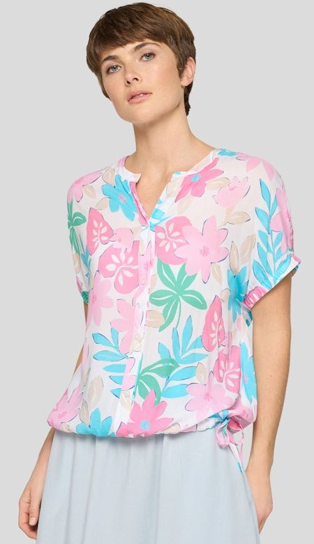 1/2 Arm Blusen-Shirt in mehrfarbig gemustert