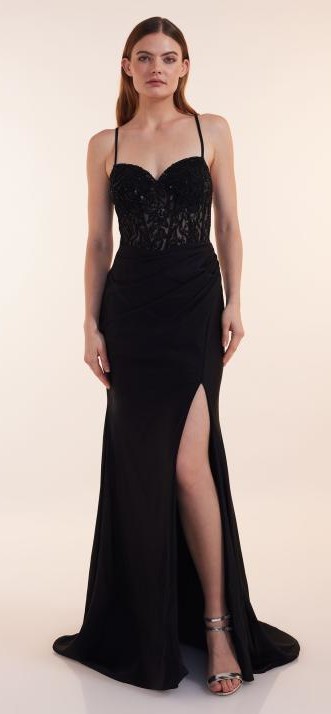 Langes Ballkleid in black