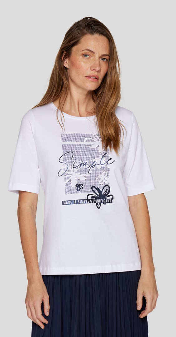 1/2 Shirt in weiß mit Druck