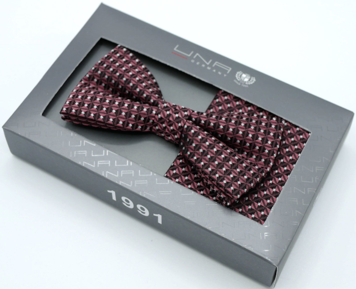 Schleife mit Tuch in dunkel rose-schwarz gemustert