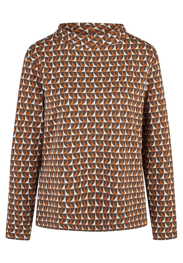 3/4 Arm T-Shirt in plaume mit dezentem Muster
