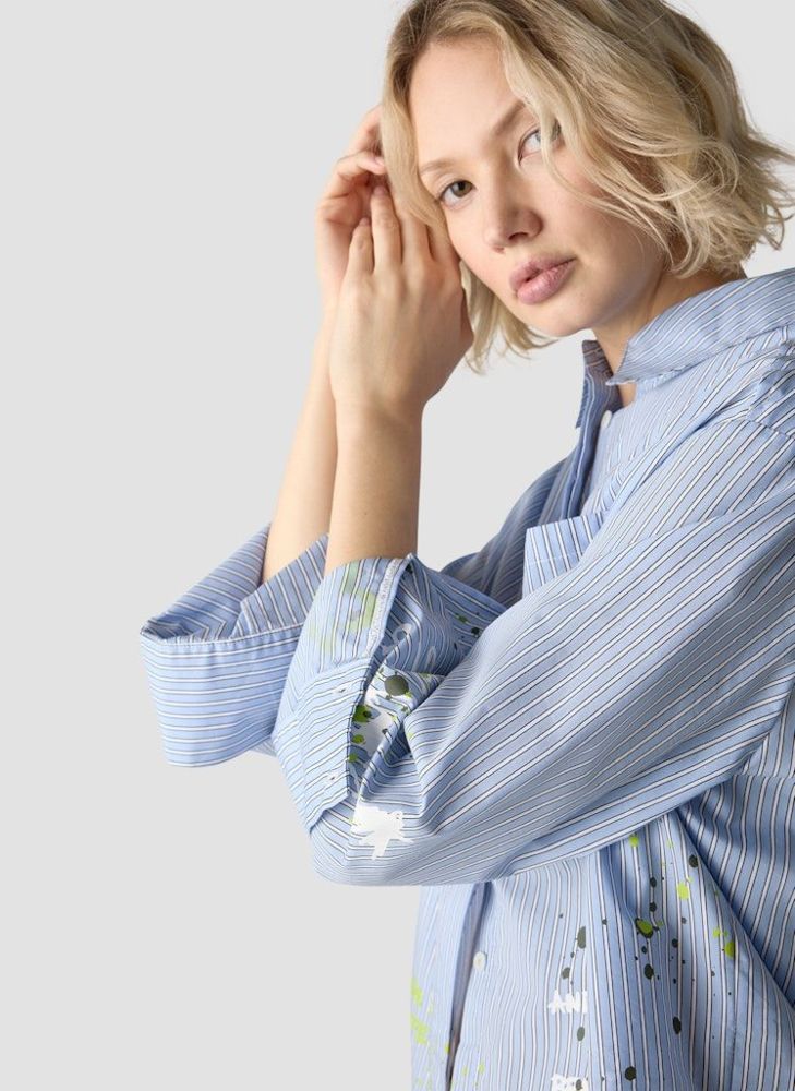 1/1 Arm Bluse in gestreift