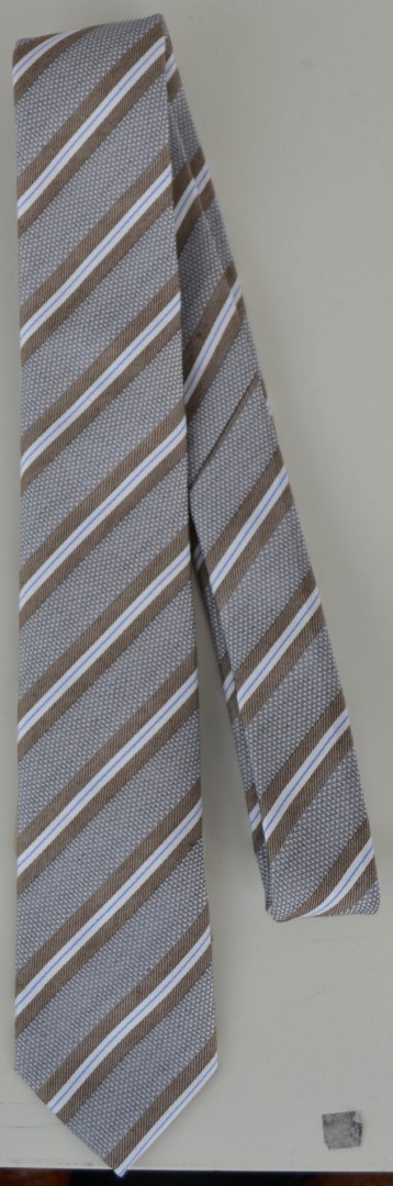 Krawatte reine Seide in beige-braun mit Streifen