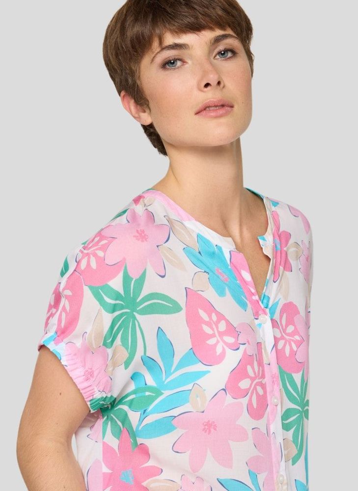 1/2 Arm Blusen-Shirt in mehrfarbig gemustert