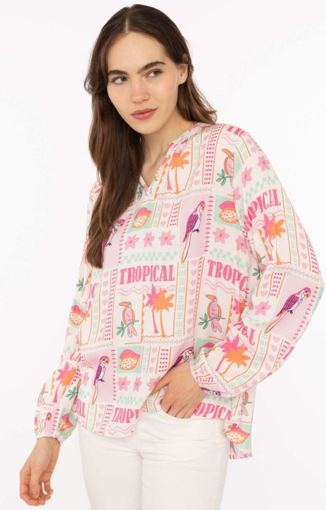 Oversize Bluse "Tropical"
