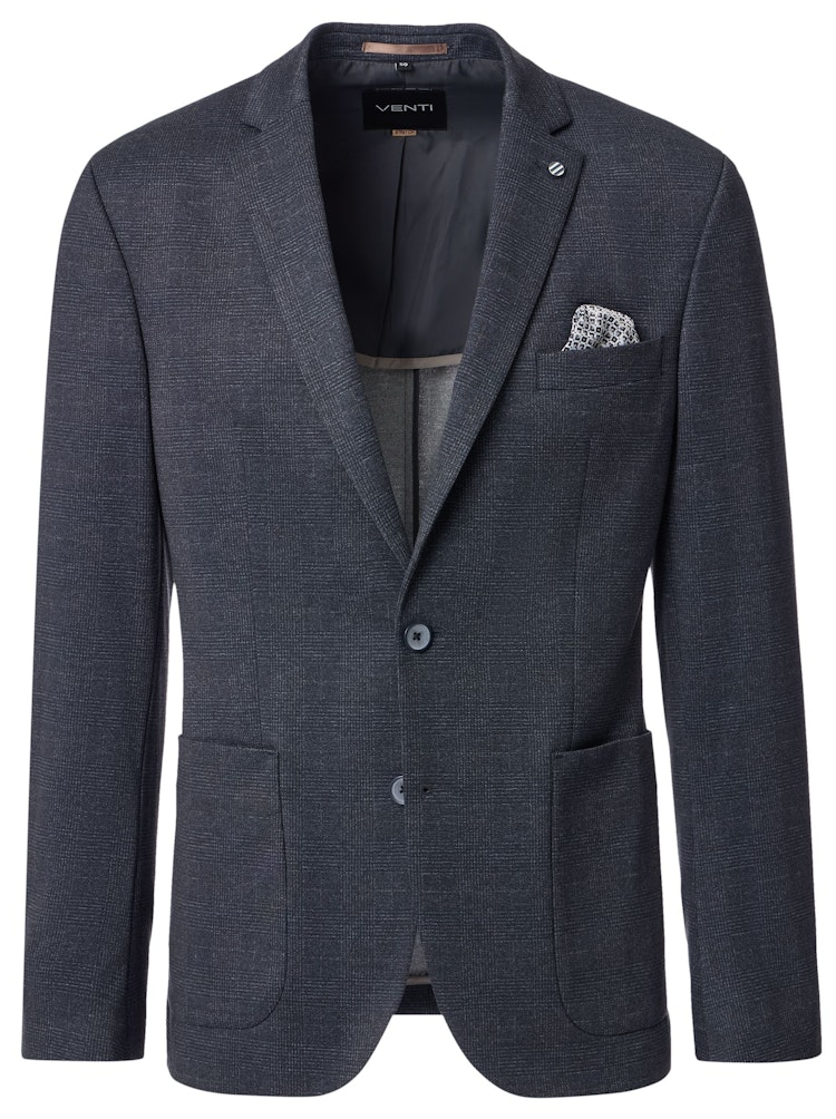 Jersey Sakko in anthrazit-schwarz fein kariert