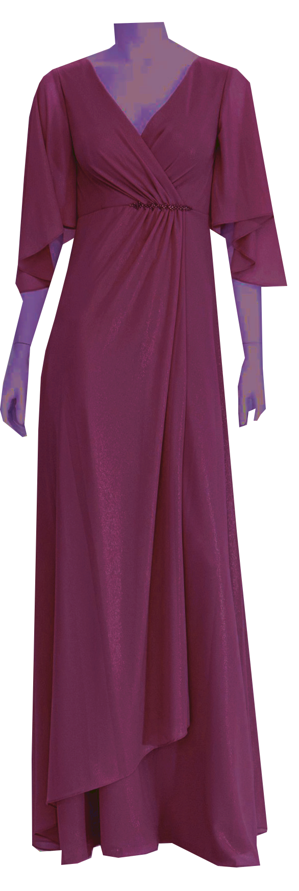 Langes Ballkleid in magent