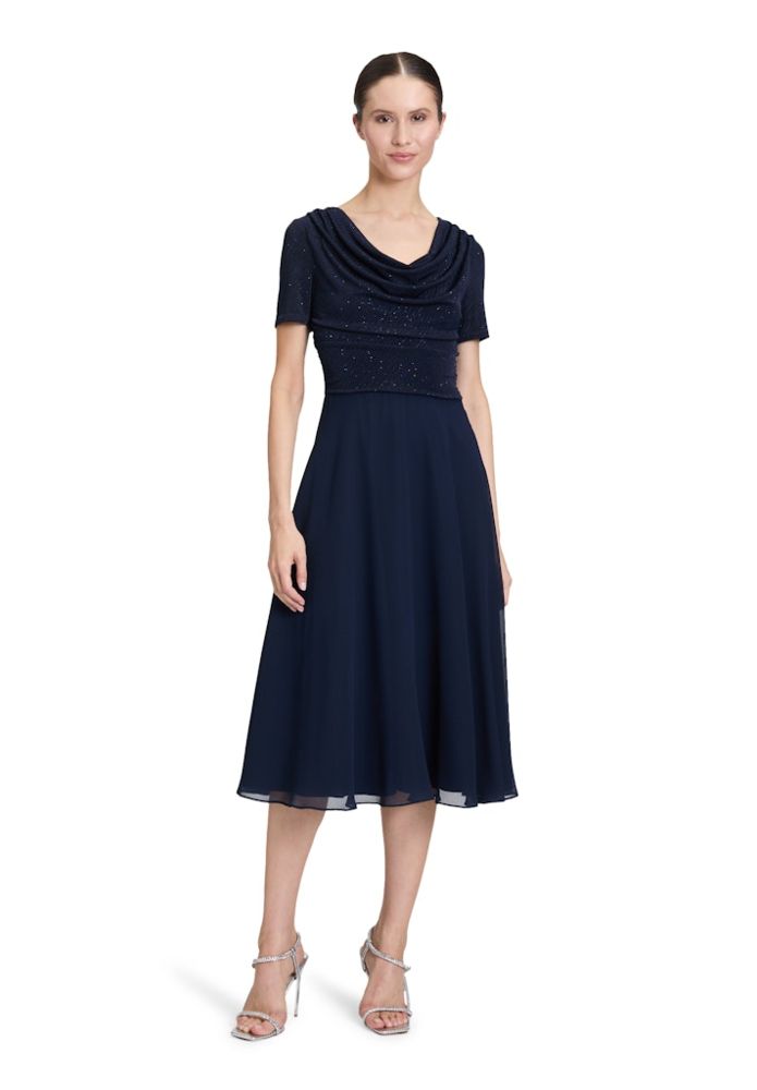 Midi langes Abendkleid in dark blue