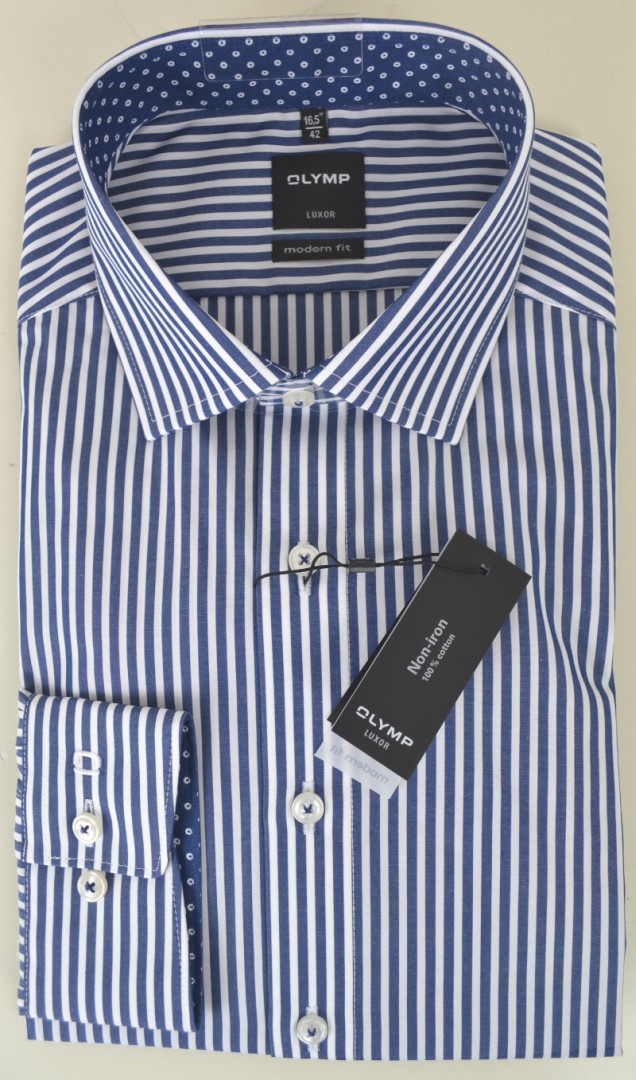 Modern Fit Business und Freizeithemd in blau gestreift