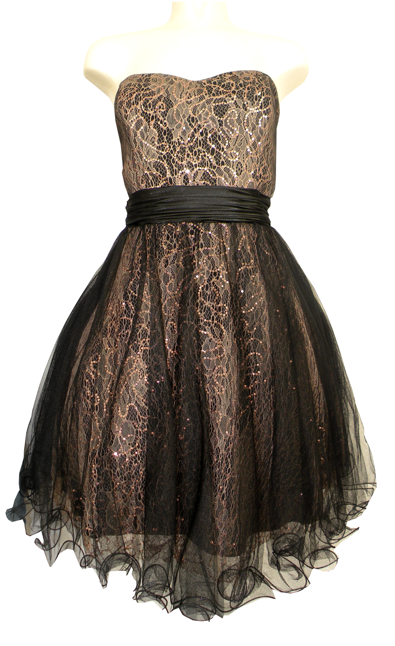58787-15 Cocktailkleid  in gold-kupfer