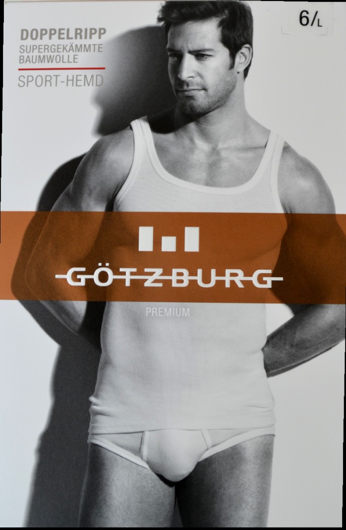 Sporthemd ohne Arm als doppelripp in weiß