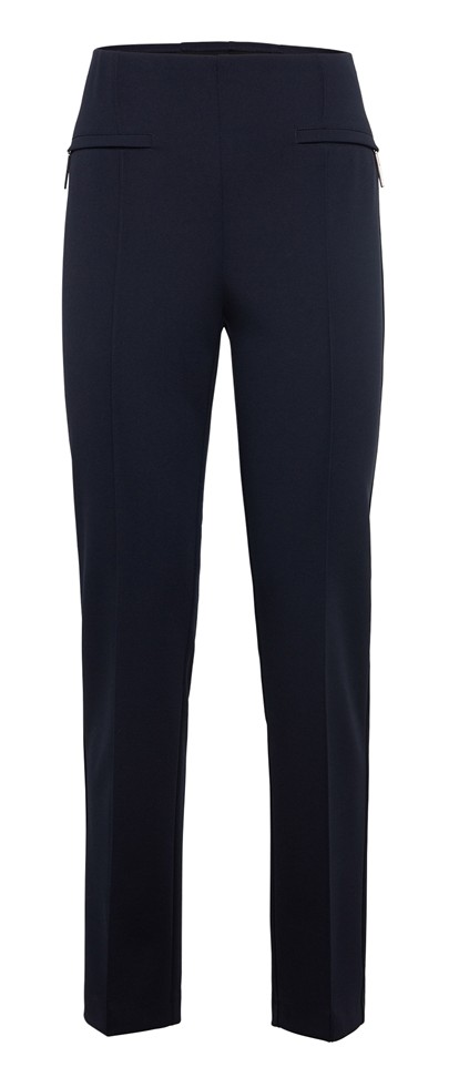 Schmal geschnittene Hose ohne Bund in marine blau